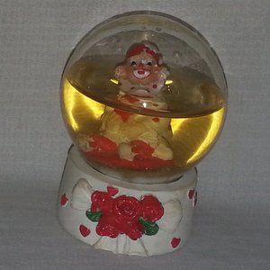 RARE Mini Clown Snow Globe Studio 33 HAND PAINTED